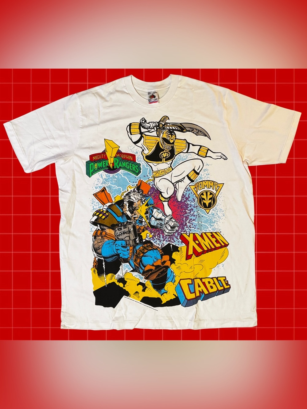 Power Rangers X Men Fox Kids T Shirt Tommy Cable Vintage Vitamin AOP 2XL/3XL